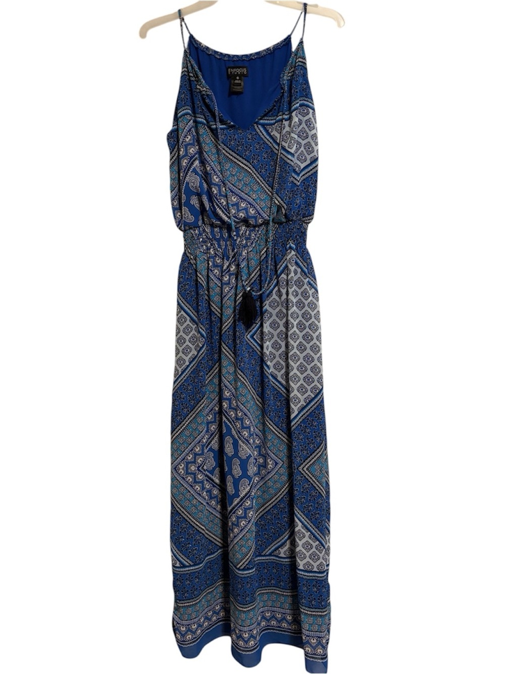 Enfocus Studio Blue Paisley Print Maxi Dress